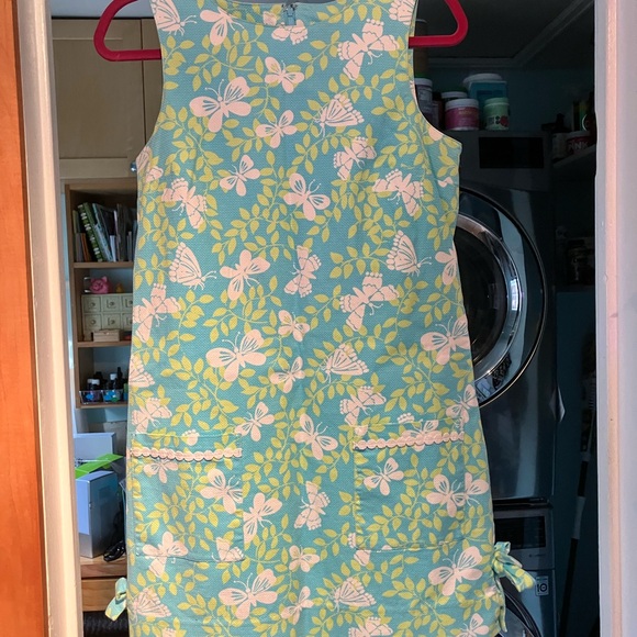 Lilly Pulitzer Blue and Green Sundress Sleeveless Scoop Neck - Picture 4 of 6